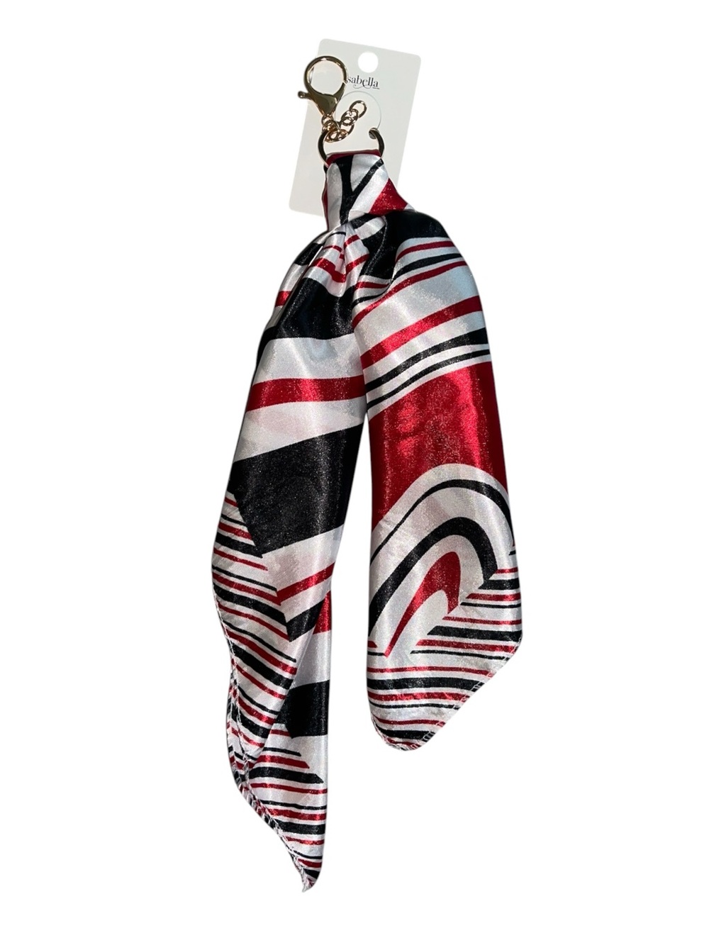 MULTI STRIPES LONG SCARF BAG CHARM KEYCHAIN